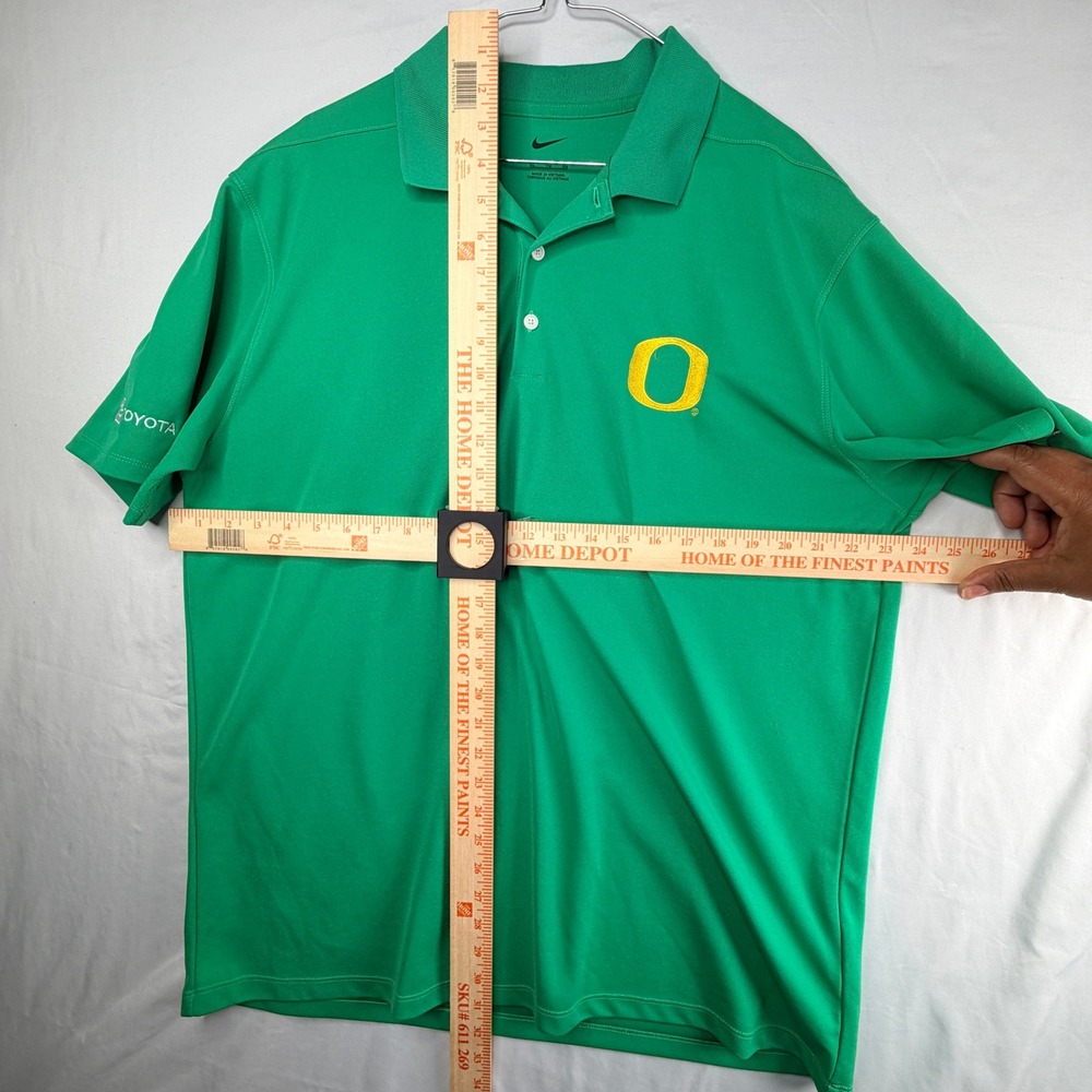 Nike Oregon Ducks Mens XL Green Short Sleeve Polo Shirt Toyota Logo NCAA Golf - Picture 7 of 11